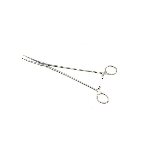 Зажим гинекологический, изогнутый, 255 мм