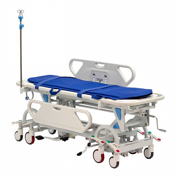 Тележка-каталка для перевозки больных с механической системой регулировки высоты МЕТ ТВ-140