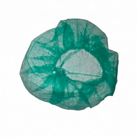 Шапочка-берет медицинская одноразовая, размер универсальный (12г/кв.м, Зеленая)