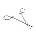 Зажим медицинский HALSTED-MOSQUITO, кровоостанавливающий, для новорожденных, изогнутый по ребру, 125 мм (З-122р), МИЗТ