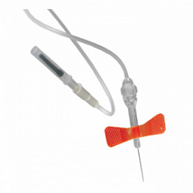 Катетер-бабочка с луэр-адаптером, длина иглы 19 мм, 25Gx3,4"x7", 0,5 мм, 190 мм, оранжевая (уп. 100 шт) 594125190