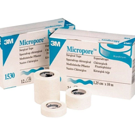 MICROPORE Гипоаллергенный пластырь бежевый, 2,5 см х 9,1 м, 12 рул/кор, 3M