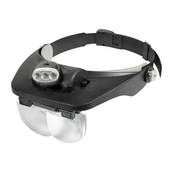 Налобная лупа MG81001-3LED с подсветкой (Лупа 81001-3Led)