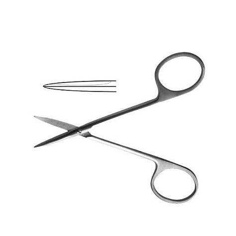 Ножницы д/роговицы тупоконечные прямые