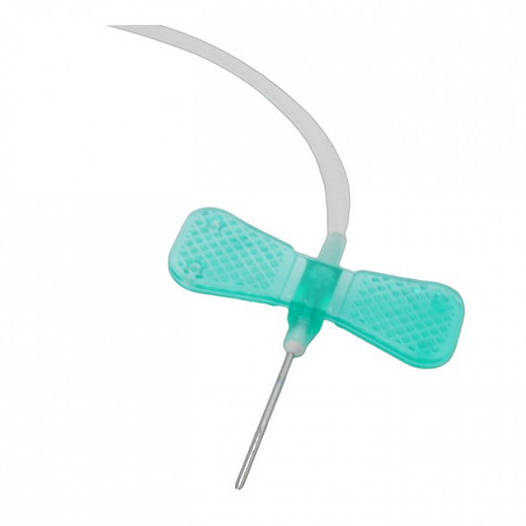 Игла-бабочка Lind-Vac, 21G x 3/4'' x 7'' 0.8мм х 19 мм, длина трубки 19 см, с гибким катетером и люэр-адаптером, 100 шт/уп