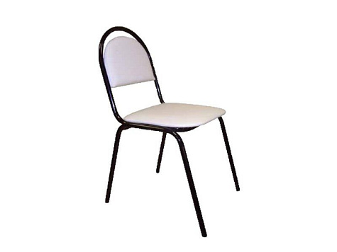 Стул Стандарт (к/з белый, каркас черный)