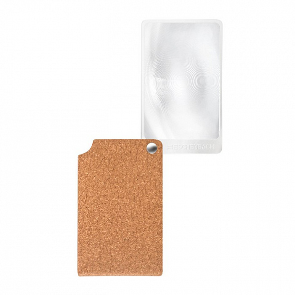 Лупа складная асферическая Eschenbach VisoPocket 2,5x, 74x48 мм, коричневый чехол (прямоугольный)