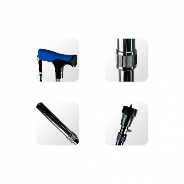 Трость классическая со встроенным противогололедным устройством WR-414 B.Well