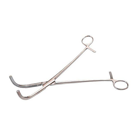 Зажим жесткий для влагалищных операций изогнутый №2, 233 мм Surgiwell