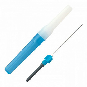 Игла двусторонняя стандартная, 23G*1 1", 0,6 мм, 25 мм голубая (уп. 100 шт) 592123250