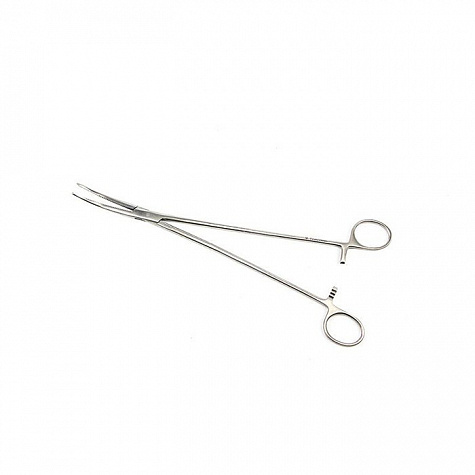 Зажим гинекологический, изогнутый, 255 мм