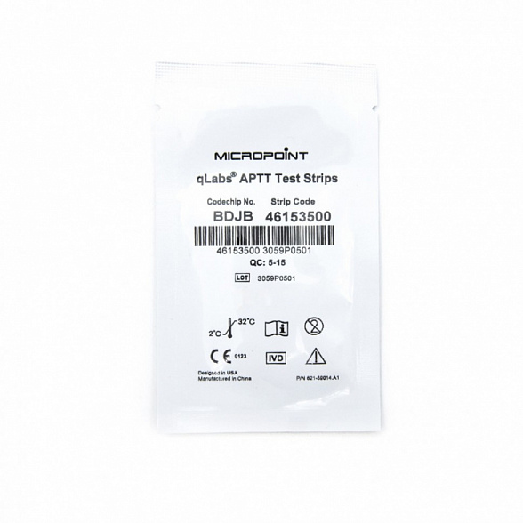 Тест-полоска qLabs АРТТ Test Strip для определения показателей АЧТВ в цельной крови (12 шт/уп)