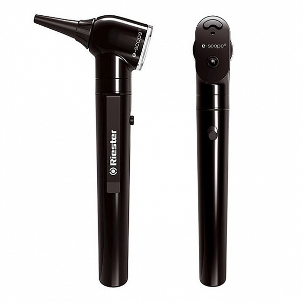 Диагностический набор e-scope(отоскоп/офтальмоскоп ФО, LED 3,7 В черный в кейсе), Riester