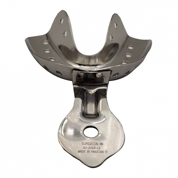 Ложка оттискная стоматологическая, металлическая, для нижней челюсти №3, Surgicon