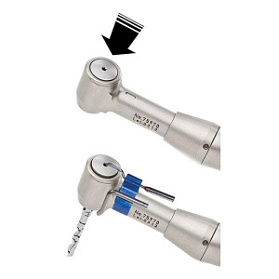 Nouvag 5201 - угловой хирургический наконечник с кнопочным зажимом, без света, 32:1, Nouvag