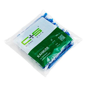 CAВК15 - гибкие одноразовые слюноотсосы со съёмным наконечником, 100 шт., синие, CLEAN+SAFE