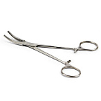 Зажим к/о с атравматической насечкой изогнутый