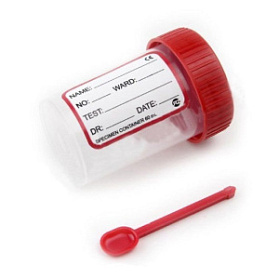 Контейнер для сбора 60 мл с встроенной лопаткой НЕСТЕРИЛЬНЫЙ