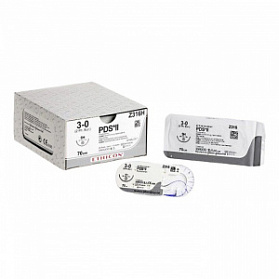 Шовный материал ПДС II 3/0. 90 см. фиолет. Кол. 26 мм х 2. 1/2 Ethicon
