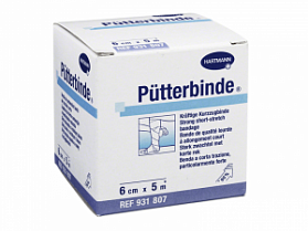 PÜTTERBINDE - среднерастяжимый компрессионный бинт цвета кожи, с зажимами (5 м X 10 см)
