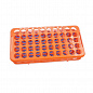 Штатив пластиковый на 50 отверстий для пробирок D 10-18 мм, оранжевый, АБС-пластик