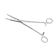 Зажим жесткий для влагалищных операций изогнутый №1, 219 мм Surgiwell