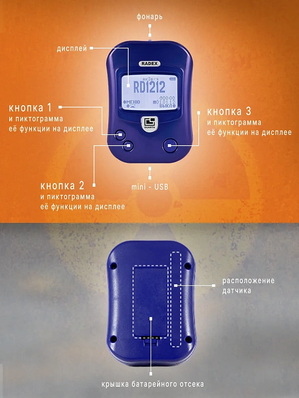 Индикатор радиоактивности RADEX RD1212 (РАДЭКС РД 1212)