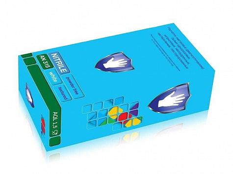 Перчатки смотровые нитриловые белые AN315 (L)