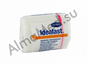 IDEALAST - Среднерастяжимый компрессионный бинт 70% хлопок, 30% полиамид; (без зажимов), Германия (5 м х 6 см)