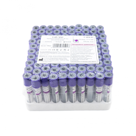 Вакуумные пробирки Lab-Vac с К3 ЭДТА, фиолетовые, 4 мл, 13х75 мм (уп. 100шт) 143041375