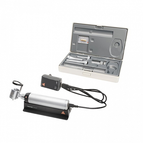 Отоскоп ветеринарный G100 с рукояткой батареечной BETA, c принадлежностями Heine