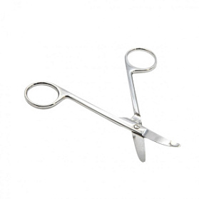 Ножницы хирургические тупоконечные, вертикально-изогнутые, с коротким лезвием, детские, 125 мм, Surgiwell