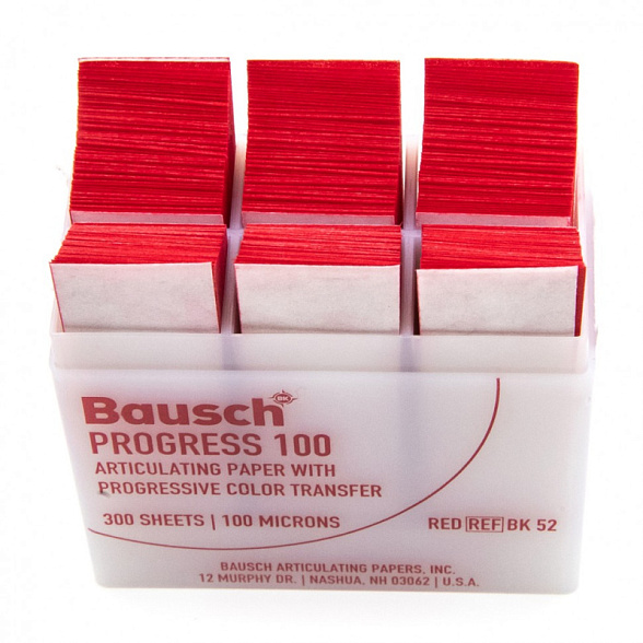 BK 52 бумага артикуляционная Bausch 300 листов красная 100 мкм
