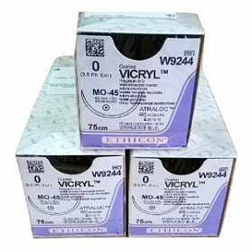 Шовный материал ВИКРИЛ 0. 75 см фиолетовый Кол. масс. 45 мм. 1/2 Ethicon