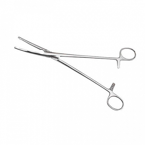 Зажим жесткий для влагалищных операций изогнутый №1, 219 мм Surgiwell