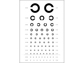 OLD Таблица для определения зрения С кольцами Ландольта