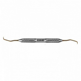 Кюретка средняя для малых коренных и коренных зубов GOLD F (арт 1705F TiN) FABRI