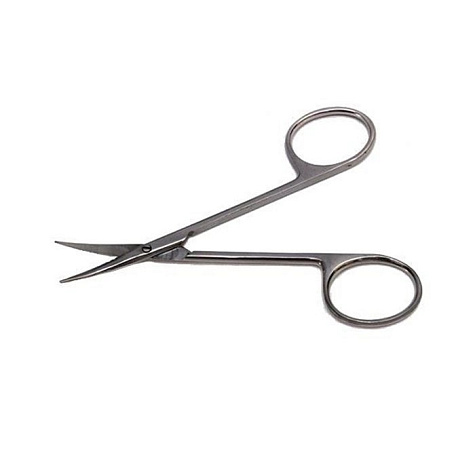 Ножницы глазные тупоконечные, вертикально - изогнутые, 113 мм Sammar