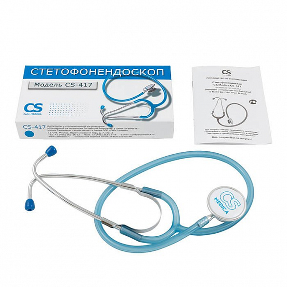 Стетофонендоскоп CS-417 голубой, CS Medica