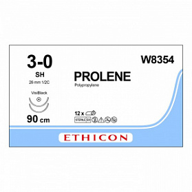 Шовный материал ПРОЛЕН 3/0, 90 см, синий Кол.Визи Блэк 26 мм х 2, 1/2 Ethicon