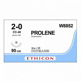Шовный материал ПРОЛЕН 2/0, 90 см, синий СС 40 мм х 2, 1/2 Ethicon