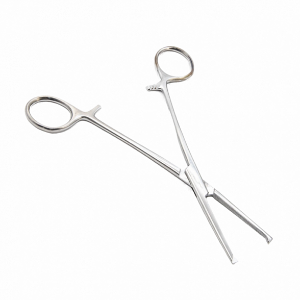 Зажим кровоостанавливающий, одно- и двузубый, зубчатый, прямой №2, 165 мм. Surgiwell