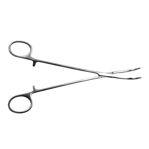 Зажим сосудистый д/част. бокового пережатия изогнутый, детский, №1