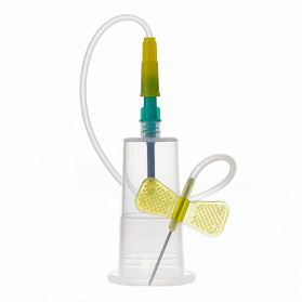 Игла-бабочка с держателем Lind-Vac 20G x 3/4'' x 7'' 0.9мм х 19 мм, длина трубки 19 см, 100 шт/уп.