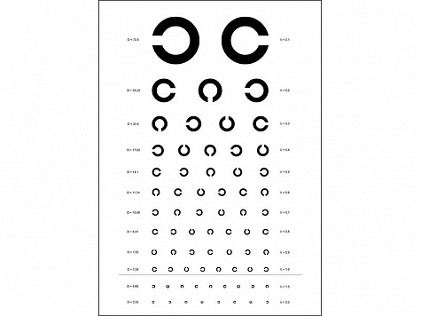 Таблица для определения зрения С кольцами Ландольта