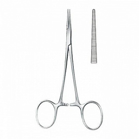 Зажим кровоостанавливающий по HALSTED-MOSQUITO (Москит), изогнутый, 14 см KLS Martin