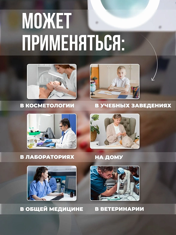 Лампа-лупа Med-Mos 9002LED линза 189 мм