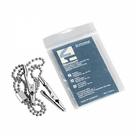 Зажимы металические для фиксации одноразовых салфеток с цепочкой (874885-1)