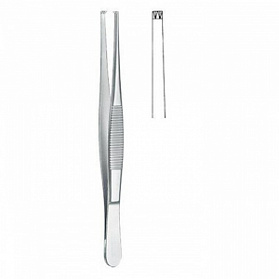 Пинцет хирургический, зубцы 2х3, 18 см KLS Martin