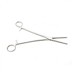 Зажим гинекологический к/о зубчатый прямой №3 220 мм